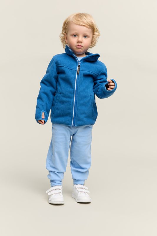 Clover Vindfleece Jakke - Stålblå